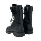 Prada Boots Short Shoes Leather Fabric Black Logo Lace Up Middle — view 4