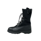 Prada Boots Short Shoes Leather Fabric Black Logo Lace Up Middle — view 3
