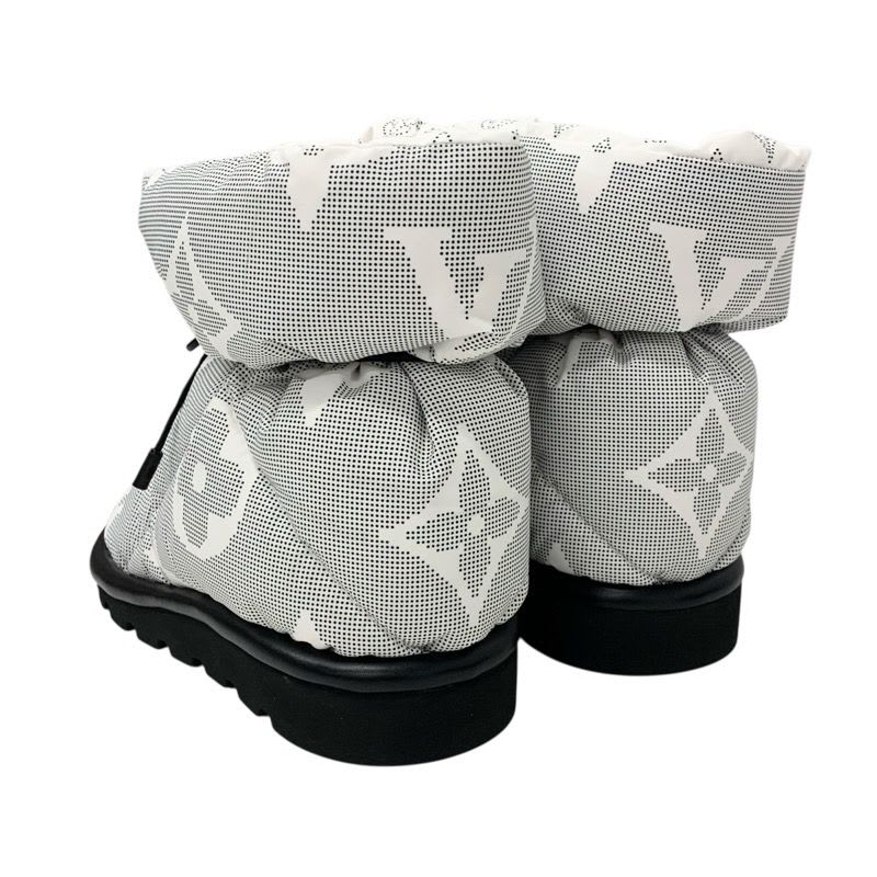 Louis Vuitton Pillow Line Monogram Boots Short Shoes Nylon White Black — view 4