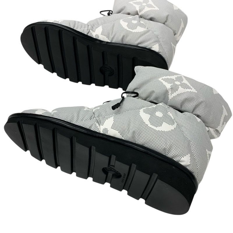 Louis Vuitton Pillow Line Monogram Boots Short Shoes Nylon White Black — view 6
