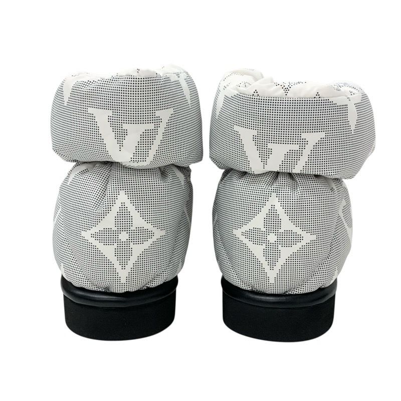 Louis Vuitton Pillow Line Monogram Boots Short Shoes Nylon White Black — view 5