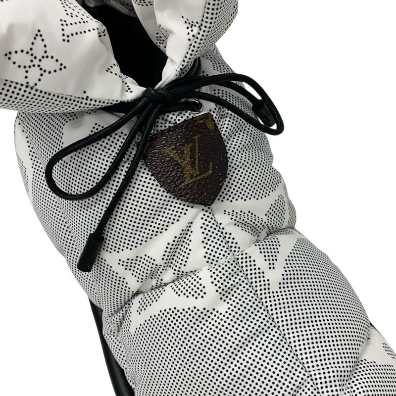 Louis Vuitton Pillow Line Monogram Boots Short Shoes Nylon White Black — view 9