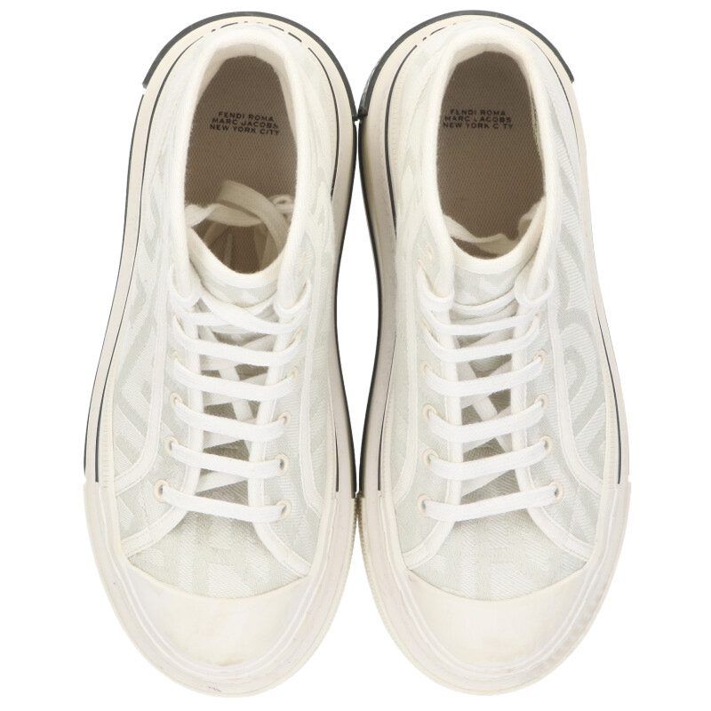 Fendi Marc Jacobs 8 E8425 FF Logo Canvas Thick Soled Sneakers Men — view 4