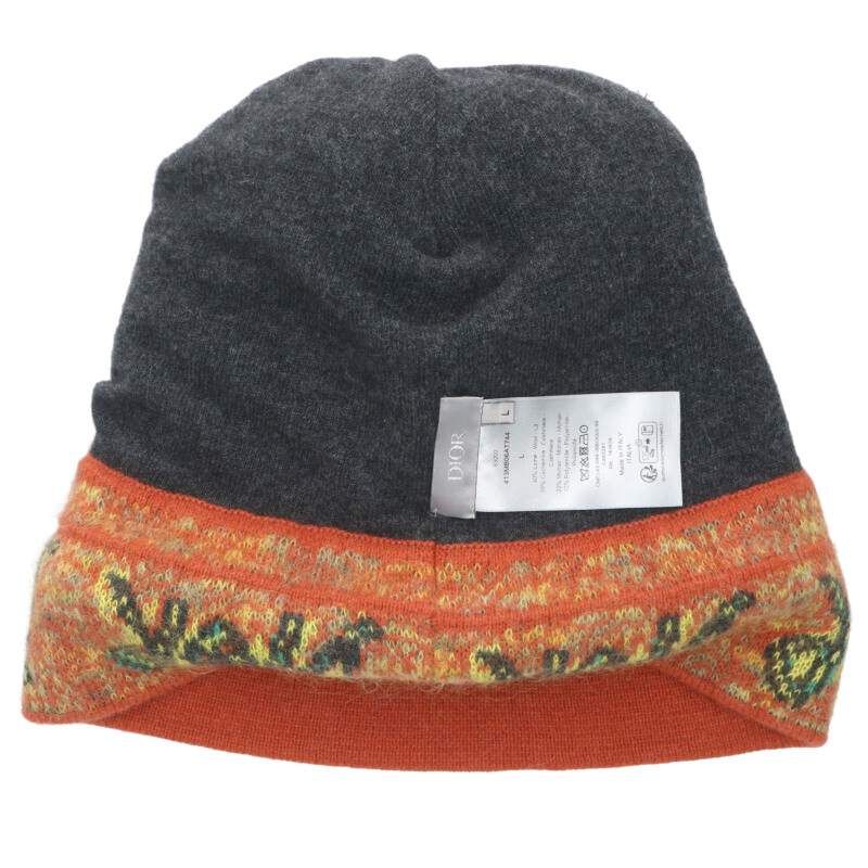 Dior 413 Mb06 At744 Cashmere Mohair Knit Cap with Pom Poms — view 3