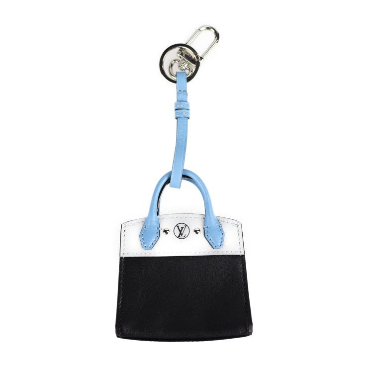 Louis Vuitton City Stima Key Holder Mp1786 Leather Black Light Blue Silver — view 2