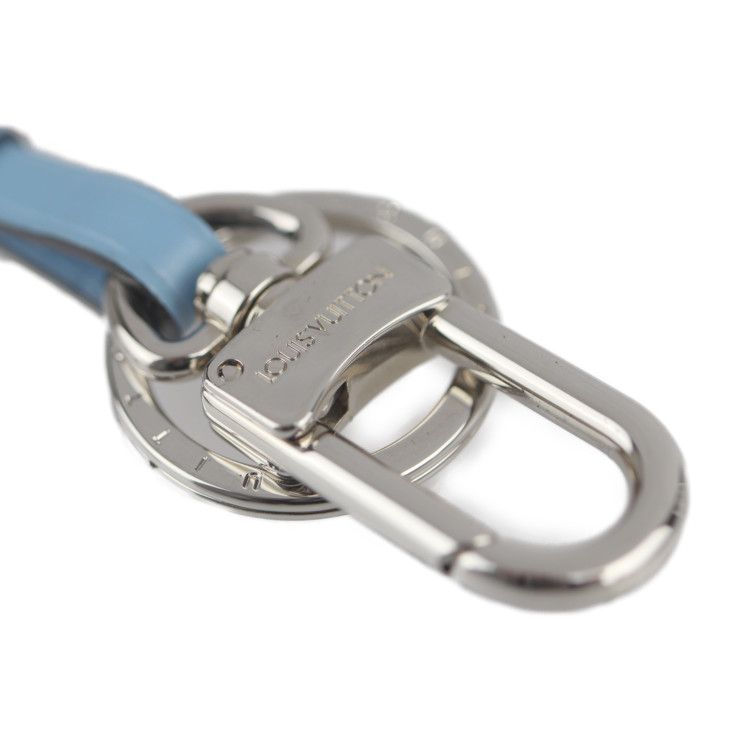 Louis Vuitton City Stima Key Holder Mp1786 Leather Black Light Blue Silver — view 7