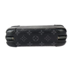 Louis Vuitton Horizon Clutch Shoulder Bag Leather Black Gray Silver — view 5