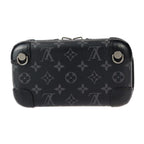 Louis Vuitton Horizon Clutch Shoulder Bag Leather Black Gray Silver — view 4