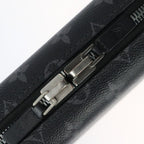 Louis Vuitton Horizon Clutch Shoulder Bag Leather Black Gray Silver — view 8