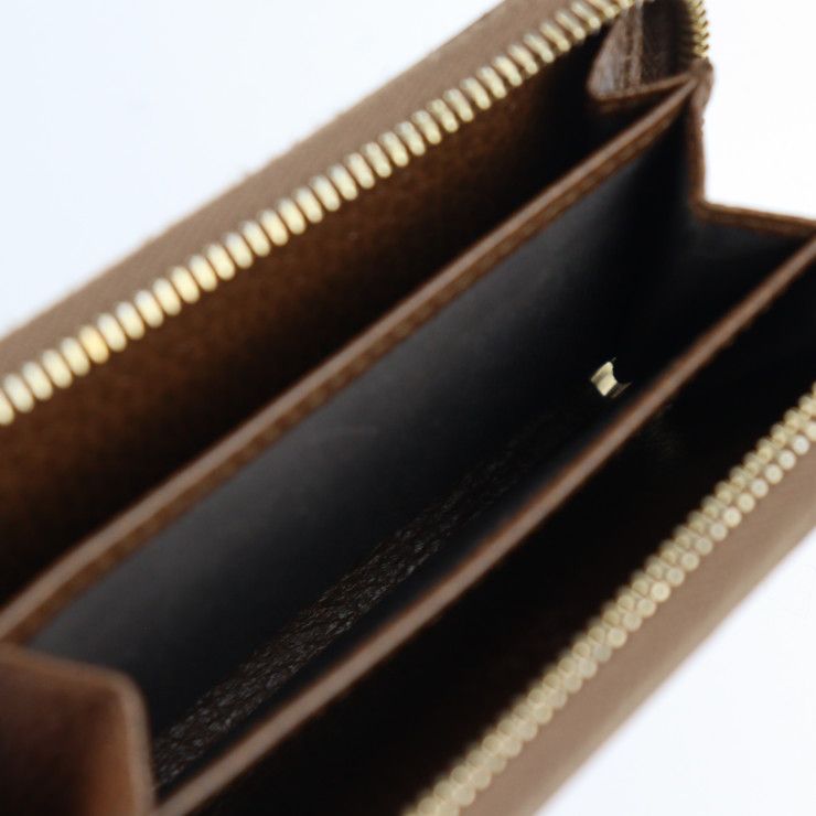Gucci Swing Coin Case Leather Brown Gold Hardware Round Zipper — view 8