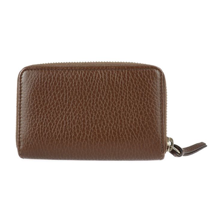 Gucci Swing Coin Case Leather Brown Gold Hardware Round Zipper — view 3