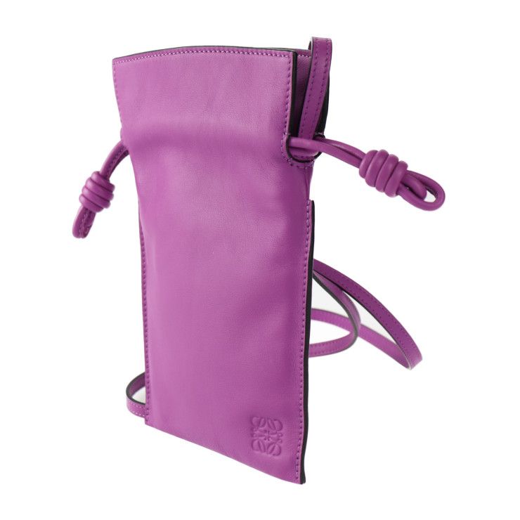Loewe Flamenco Pocket Shoulder Bag A411 F10 X01 Nappa Leather Purple Drawstring — view 2