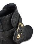 Louis Vuitton Ankle Boots Leather Black Gold Hardware Short Belt — view 7
