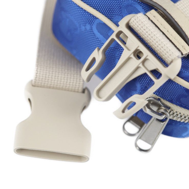 Gucci Belt Bag Body Nylon Leather Blue Beige Off The Grid — view 7
