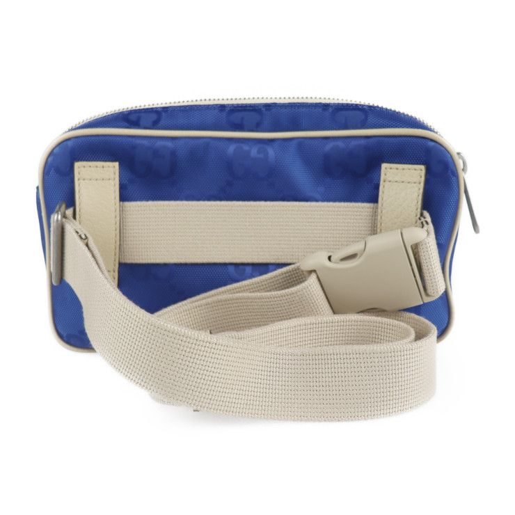 Gucci Belt Bag Body Nylon Leather Blue Beige Off The Grid — view 3