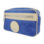 Gucci Belt Bag Body Nylon Leather Blue Beige Off The Grid — view 2