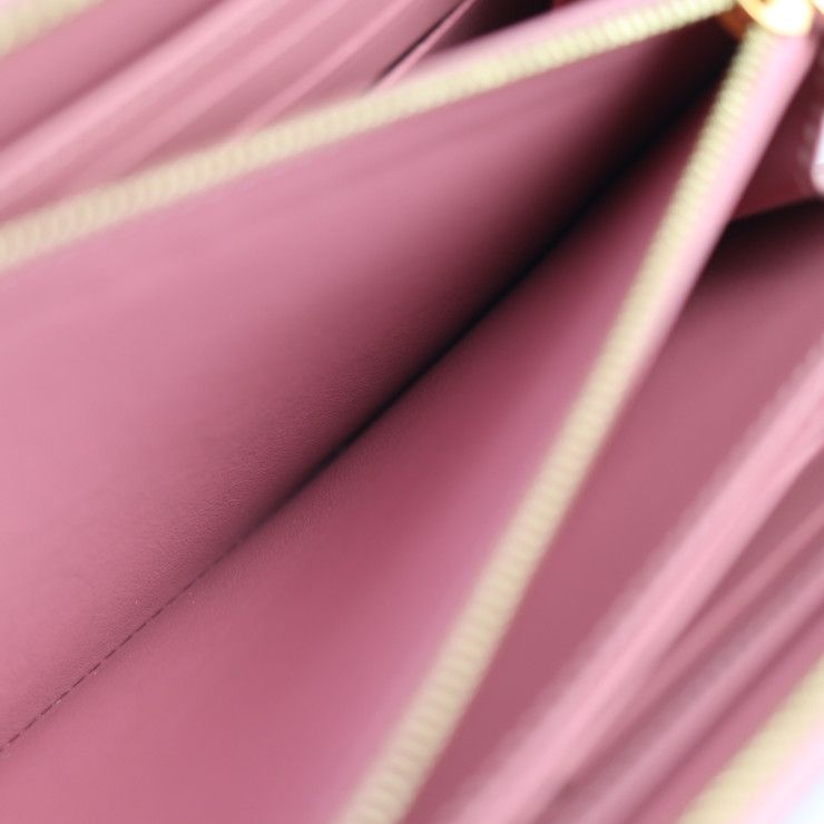 Louis Vuitton Zippy Wallet Long Patent Leather Rose Blush Pink — view 9