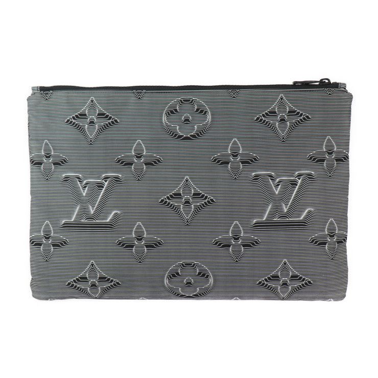 Louis Vuitton Pochette Reversible Second Bag Nylon Leather Black White — view 3