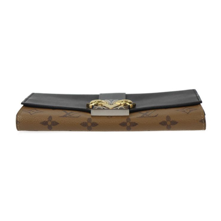 Louis Vuitton Portefeuille Sarah Long Wallet Calf Leather Brown — view 4