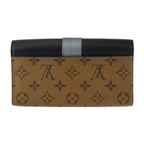 Louis Vuitton Portefeuille Sarah Long Wallet Calf Leather Brown — view 3