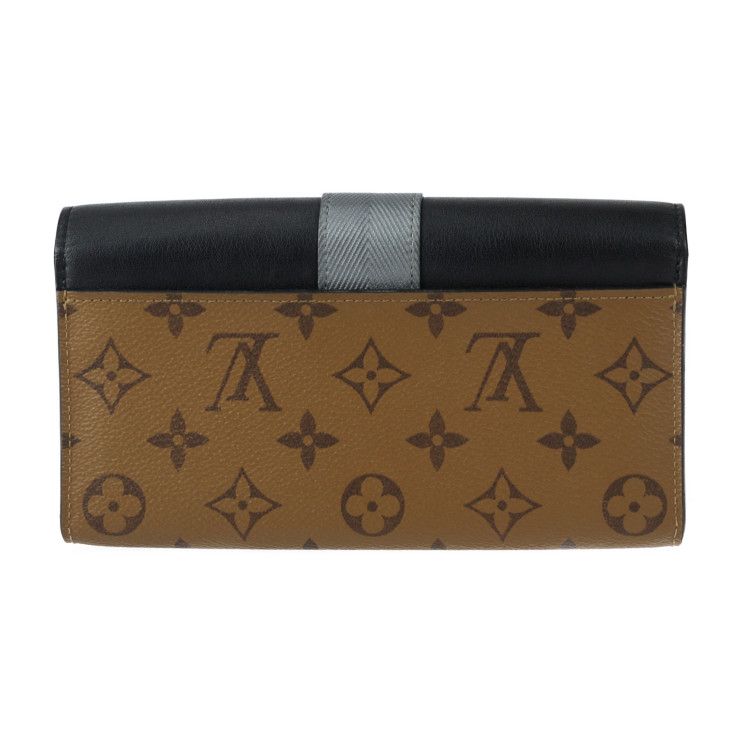 Louis Vuitton Portefeuille Sarah Long Wallet Calf Leather Brown — view 3