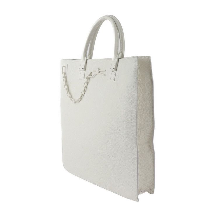 Louis Vuitton Sac Plat Virgil Abloh Tote Bag Taurillon Leather White — view 2