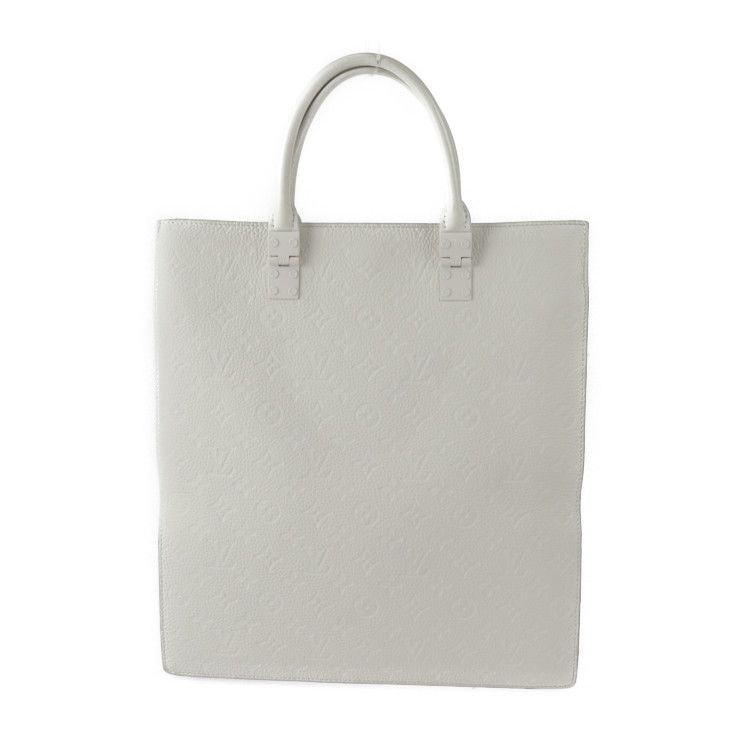 Louis Vuitton Sac Plat Virgil Abloh Tote Bag Taurillon Leather White — view 3