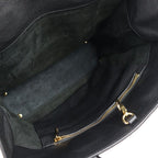 Gucci Logo Medium Tote Shoulder Bag Embossed Leather Black — view 9