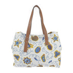 Loewe Tote Bag Canvas Leather White Blue Multicolor Brown Paula's Ibiza — view 3