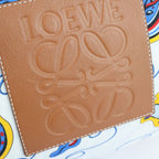 Loewe Tote Bag Canvas Leather White Blue Multicolor Brown Paula's Ibiza — view 7