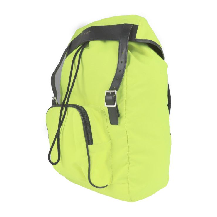 Saint Laurent Paris Moon Backpack Daypack Nylon Leather Neon Yellow — view 2