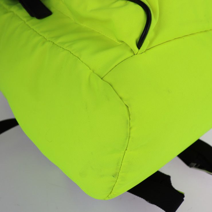 Saint Laurent Paris Moon Backpack Daypack Nylon Leather Neon Yellow — view 5