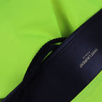 Saint Laurent Paris Moon Backpack Daypack Nylon Leather Neon Yellow — view 7