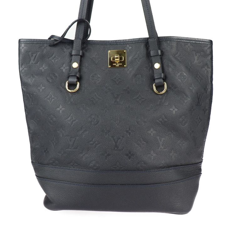 Louis Vuitton Citadines PM Tote Bag Leather Black Gold Hardware Monogram — view 2