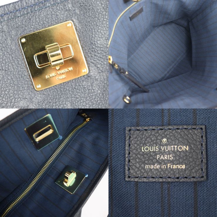Louis Vuitton Citadines PM Tote Bag Leather Black Gold Hardware Monogram — view 9