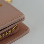 Gucci Script Zip Around Wallet Bifold Leather Pink Gold Hardware — view 5