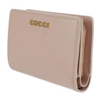 Gucci Script Zip Around Wallet Bifold Leather Pink Gold Hardware — view 2