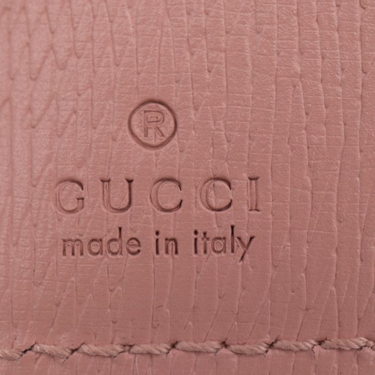 Gucci Script Zip Around Wallet Bifold Leather Pink Gold Hardware — view 9