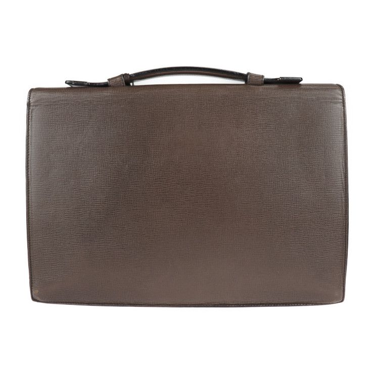 Loewe Briefcase Business Bag Leather Brown Silver Hardware 2-Way Document — view 3