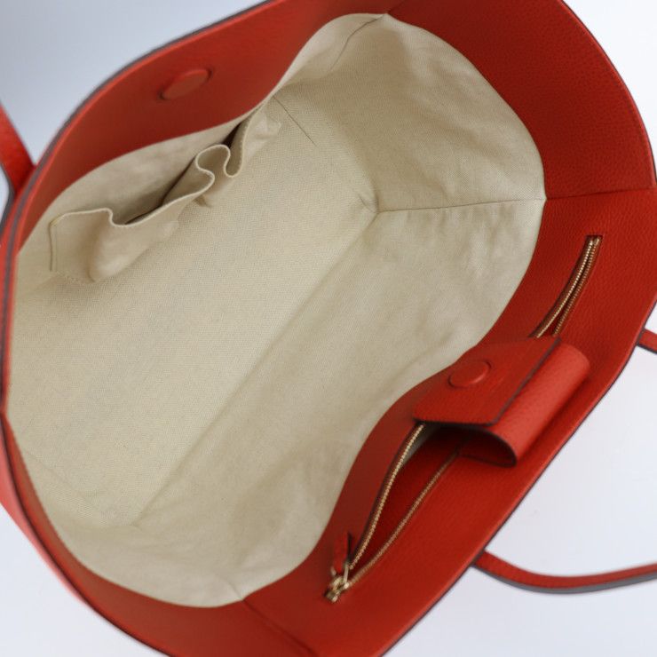 Gucci Swing Tote Bag Leather Red Gold Hardware Shoulder Large — view 9