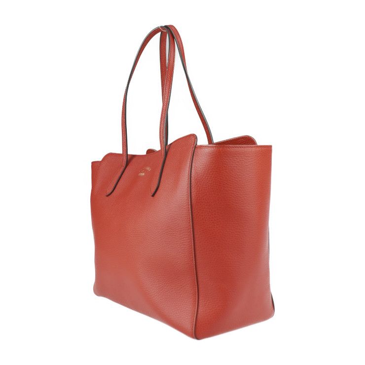Gucci Swing Tote Bag Leather Red Gold Hardware Shoulder Large — view 2