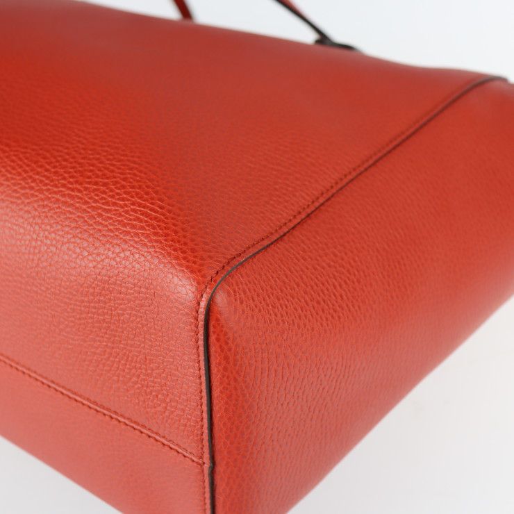 Gucci Swing Tote Bag Leather Red Gold Hardware Shoulder Large — view 5