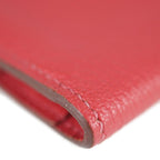 Hermes Long Wallet Chvre Rouge Cazac Pink Evelyne Bifold Engraved — view 8
