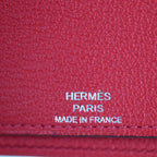 Hermes Long Wallet Chvre Rouge Cazac Pink Evelyne Bifold Engraved — view 9