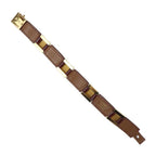 Hermes Bracelet Leather Red Gold Hardware Medallion Engraved V — view 5