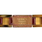 Hermes Bracelet Leather Red Gold Hardware Medallion Engraved V — view 6