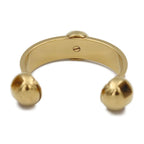 Hermes Bangle Metal Leather Gold Red Accessories Cbangle Cuff Bracelet — view 3