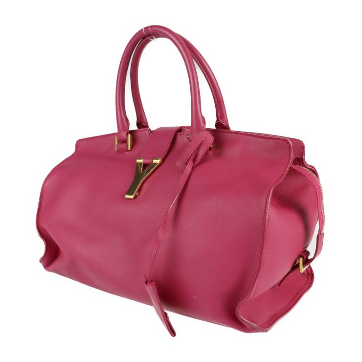 Saint Laurent Paris Cabas Classic Handbag Leather Pink Gold Hardware — view 2
