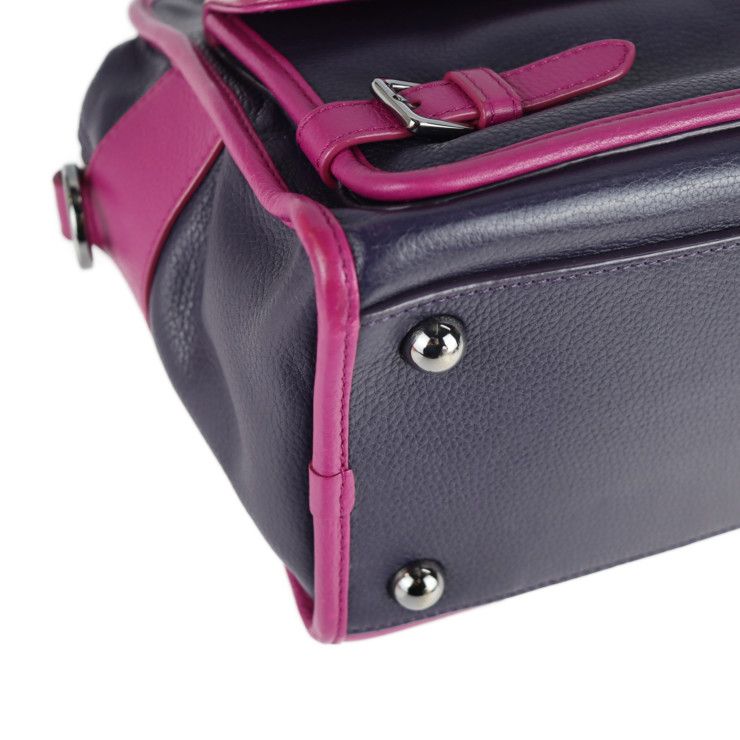 Loewe Handbag Leather Purple Pink Silver Hardware Cruz 2-Way Bicolor — view 5