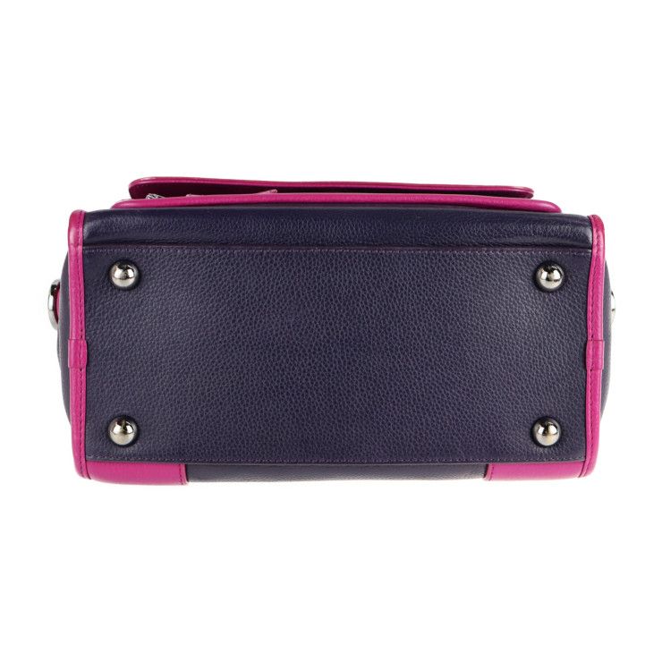 Loewe Handbag Leather Purple Pink Silver Hardware Cruz 2-Way Bicolor — view 4